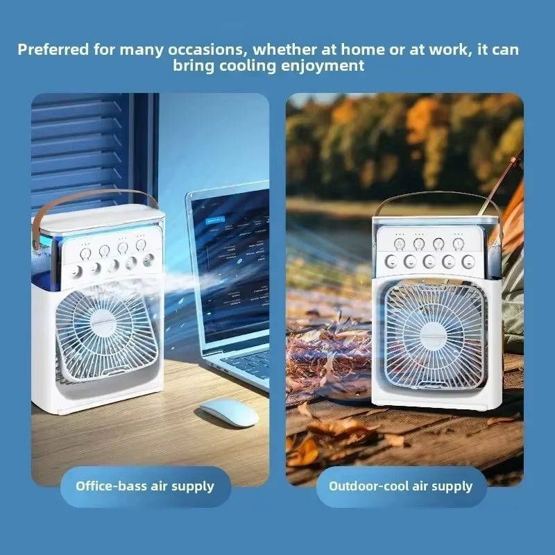 Portable Misting Fan 3 Speed Desktop Mini Air Conditioner Rechargeable Water Cooling Mist Fan with 500Ml Water Tank Cooling Fan