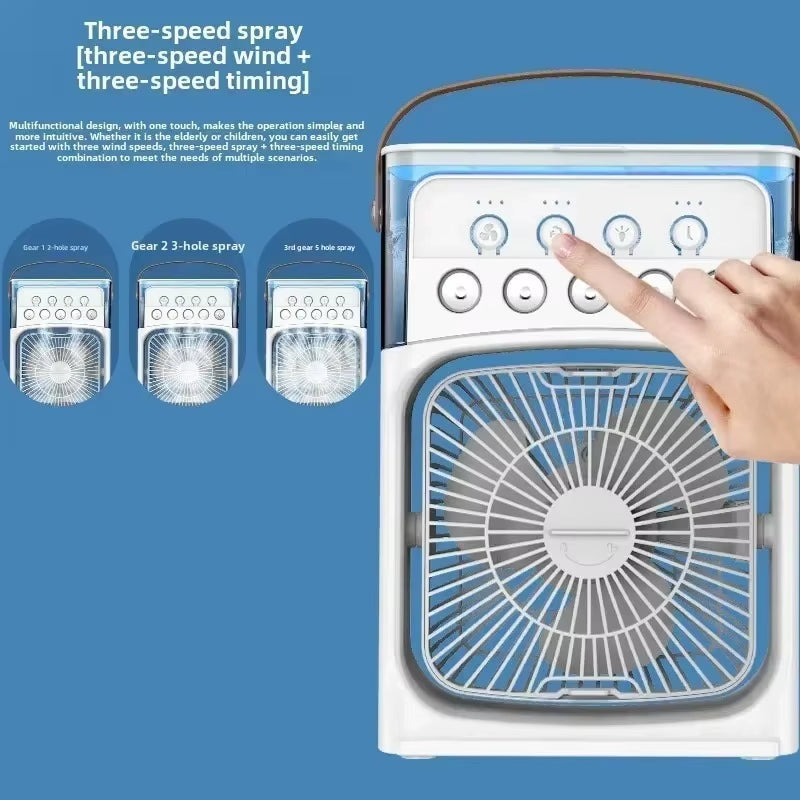Portable Misting Fan 3 Speed Desktop Mini Air Conditioner Rechargeable Water Cooling Mist Fan with 500Ml Water Tank Cooling Fan