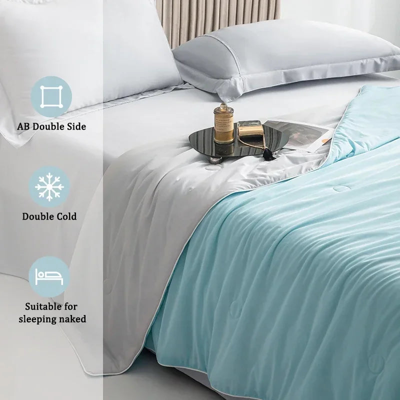 High Quality Cooling Blankets Smooth Air Condition Comforter Lightweight Summer Quilt with Double Side Cold Cooling Fabric