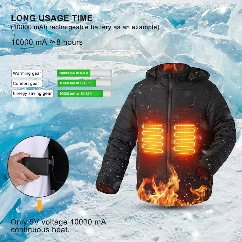 Wholesale Custom Battery Heated Jacket Puffer in Stock down Coat Women'S Rechargeable Electric Heated Jacket Men