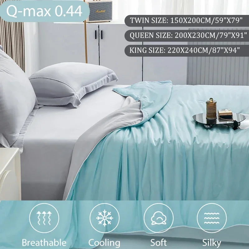 High Quality Cooling Blankets Smooth Air Condition Comforter Lightweight Summer Quilt with Double Side Cold Cooling Fabric
