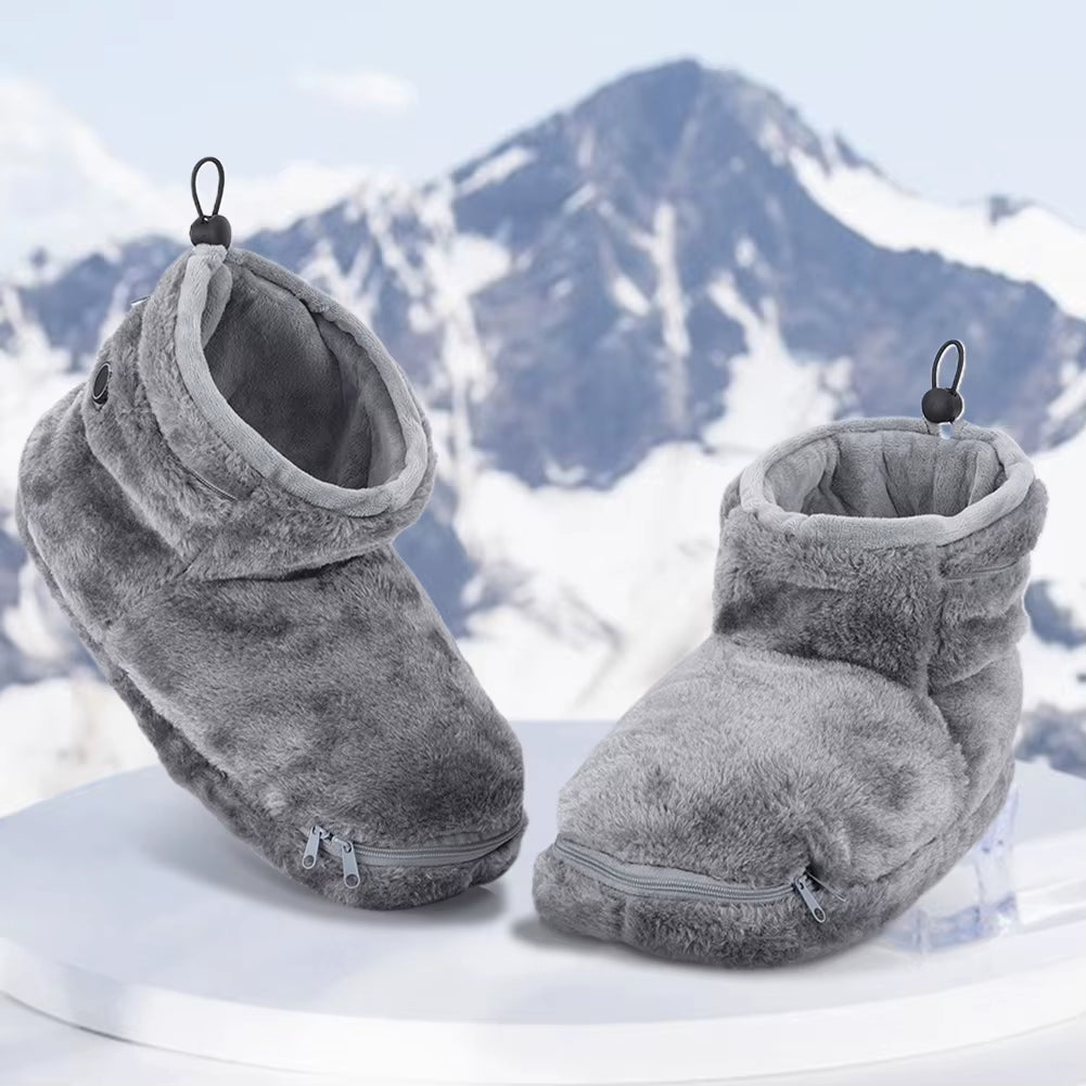 USB Heater Foot Shoes Winter Warm Snow Boots Comfortable Plush Warm Electric Slippers Electric Heated Shoes for Women Men
