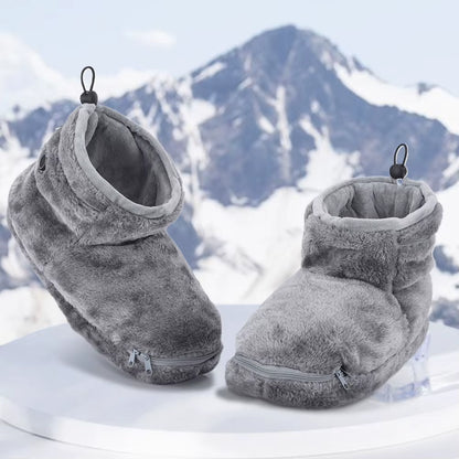 USB Heater Foot Shoes Winter Warm Snow Boots Comfortable Plush Warm Electric Slippers Electric Heated Shoes for Women Men