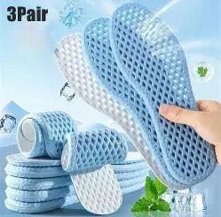 3 Pair Summer Cooling Insoles for Men Running Sports Shock Absorption Shoe Sole Breathable Shoes Insole Memory Foam Shoe Pads